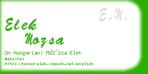 elek mozsa business card